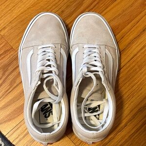 Vans Women’s Cream and White Sneakers